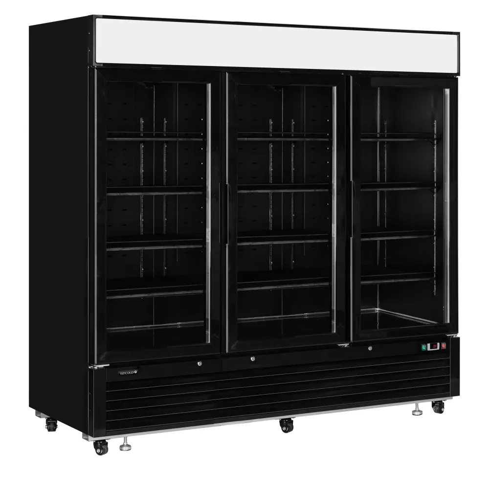 Display cooler 1436 liters with 3 doors, black