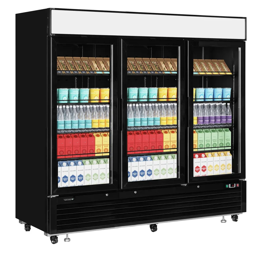 Display cooler 1436 liters with 3 doors, black