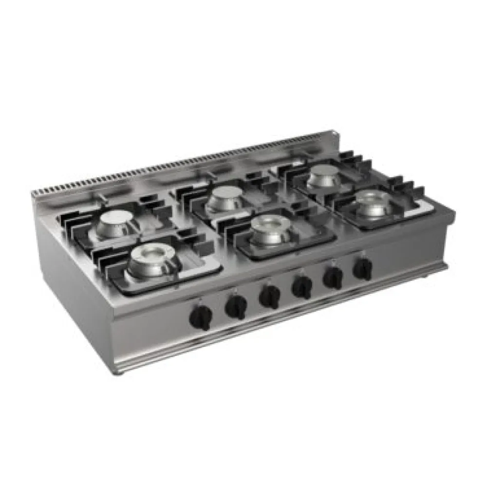 Solid top gas range EASY 700 E7/CUPG6BB.6M