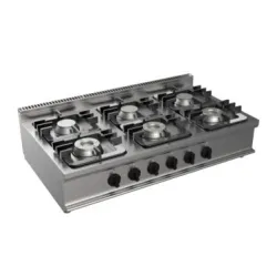 Solid top gas range EASY 700 E7/CUPG6BB.6M
