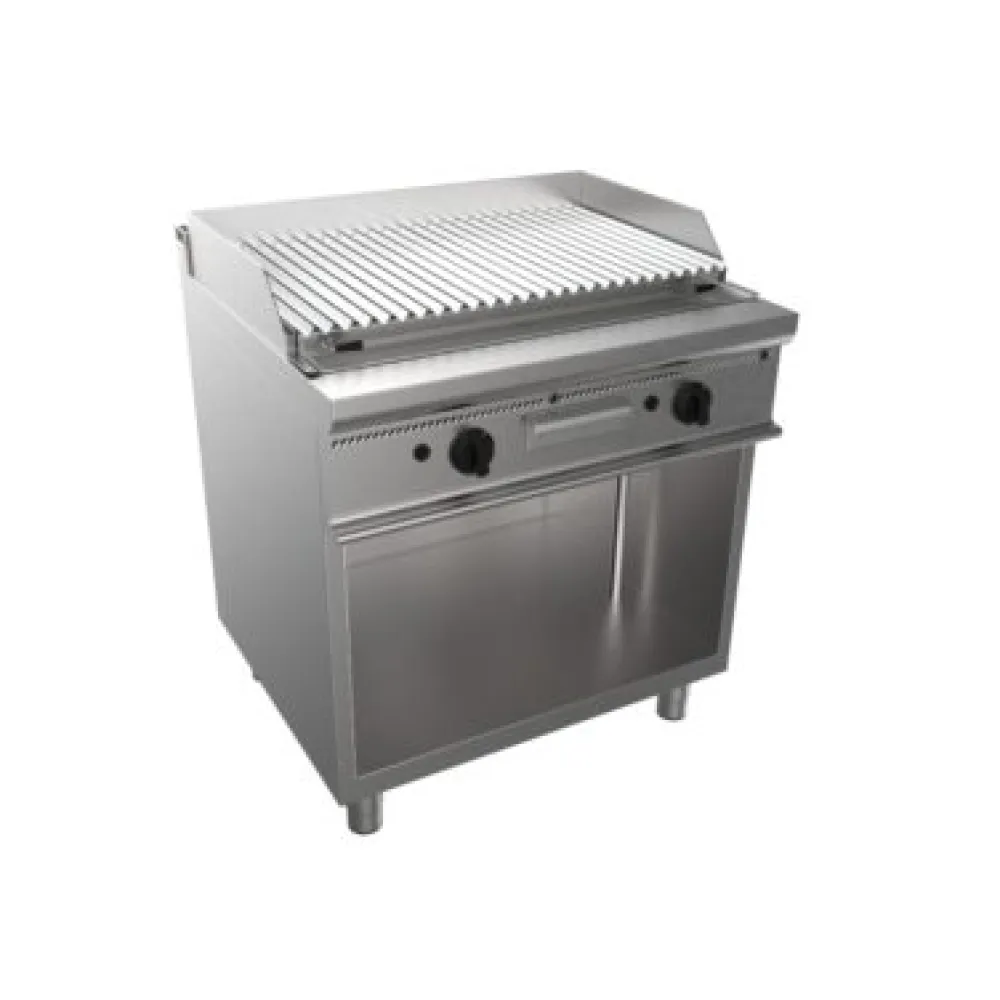 Gas lava stone grill surface with neutral cabinet E7/BS2BA