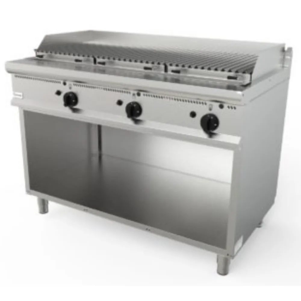 Gas lava stone grill surface with neutral cabinet E7/BS3BA