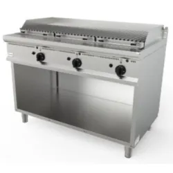 Gas lava stone grill surface with neutral cabinet E7/BS3BA