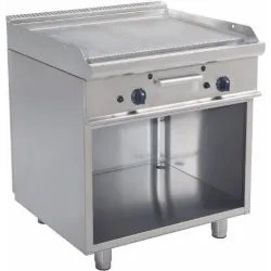 Gas ribbed grill surface with neutral cabinet EASY 700 E7/FTG2BARK