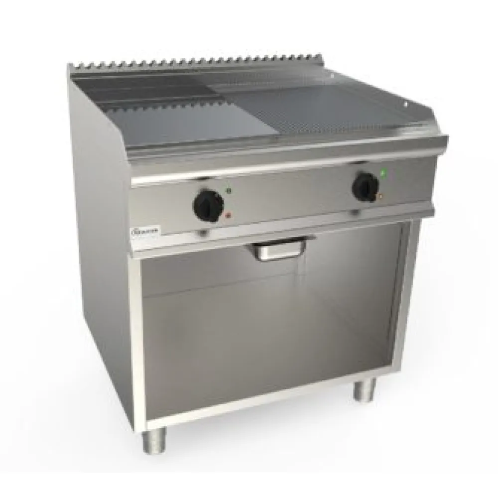 Electric ribbed-smooth grill with neutral cabinet EASY 700 E7/KTE2BAMK