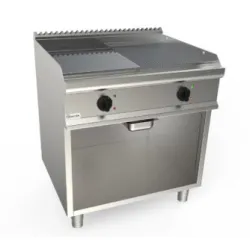 Electric ribbed-smooth grill with neutral cabinet EASY 700 E7/FTE2BAMK