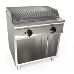 Lavastone ribbed gas griddle with neutral cabinet L7/BS2BA