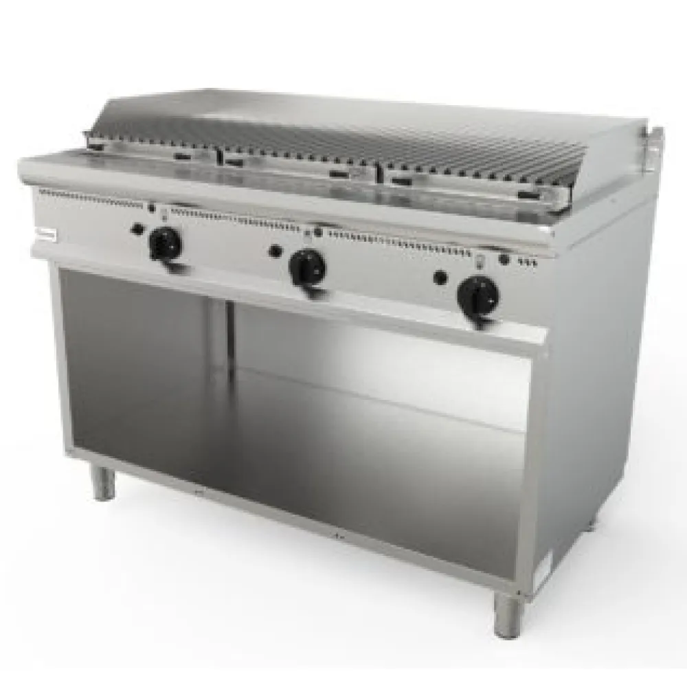 Lavastone ribbed gas griddle with neutral cabinet L7/BS3BA
