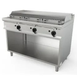 Lavastone ribbed gas griddle with neutral cabinet L7/BS3BA