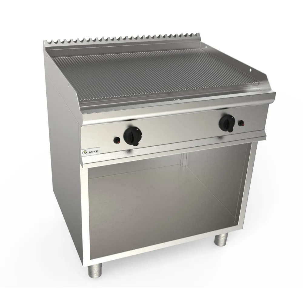 Gas ribbed grill surface with neutral cabinet LADY 700 L7/KTG2BARC
