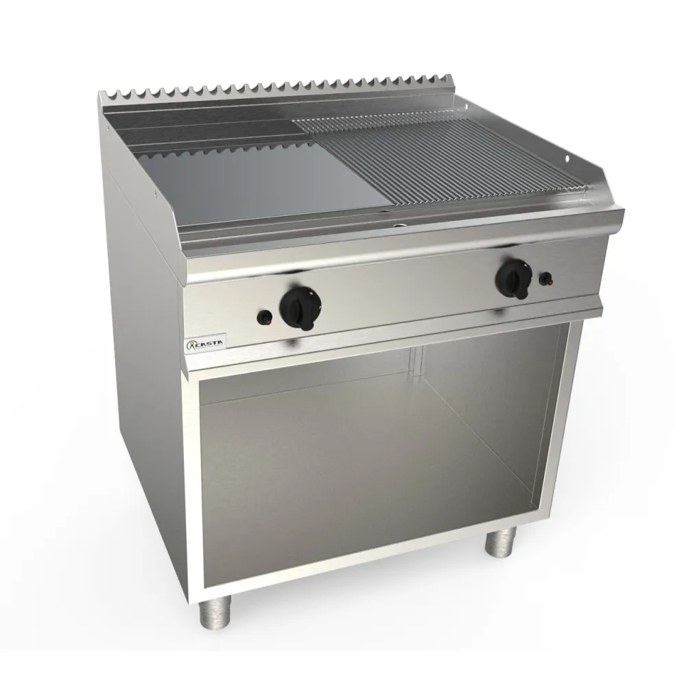 Gas smooth-ribbed grill surface with neutral cabinet LADY 700 L7/KTG2BAMC
