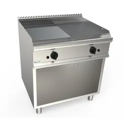 Gas smooth-ribbed grill surface with neutral cabinet LADY 700 L7/KTG2BAMC
