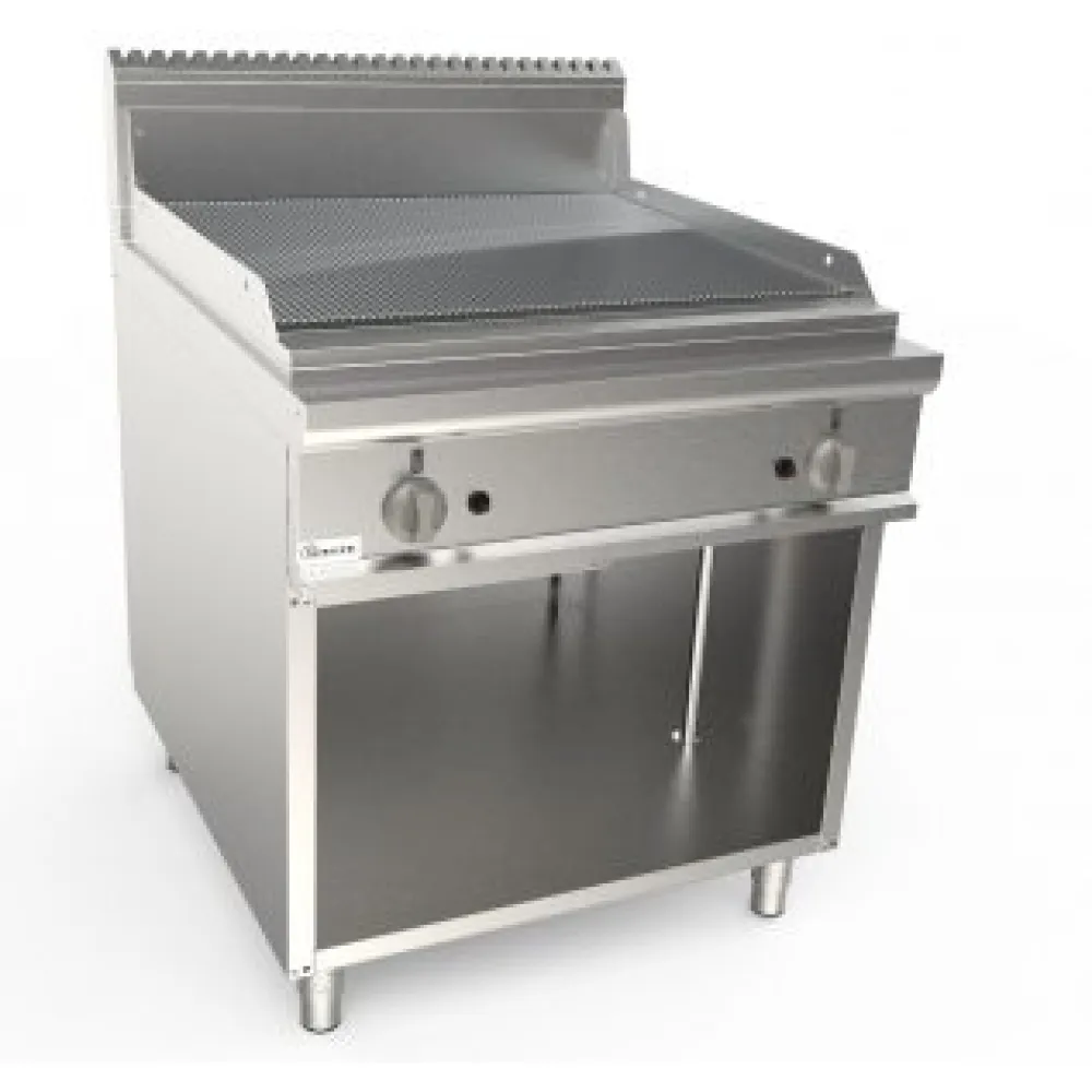 Gas ribbed griddle with neutral cabinet LADYQ 900 LQ/FTG4BARC
