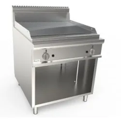 Gas ribbed griddle with neutral cabinet LADYQ 900 LQ/FTG4BARC