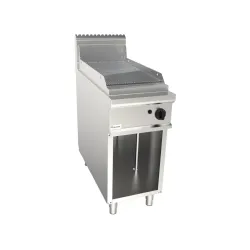 Gas ribbed griddle with neutral cabinet LADYQ 900 LQ/FTG2BARC