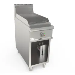 Electric ribbed grill surface with neutral cabinet LADYQ 900 LQ/FTE2BARC