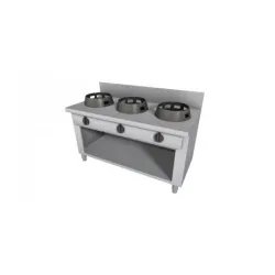 Wok gaz cooking stove with neutral cabinet 1500x700mm LS03150070BA