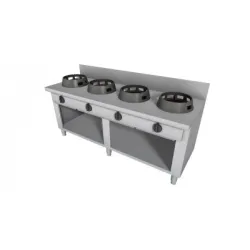 Wok gaz cooking stove with neutral cabinet 2000x700mm LS03150070BA