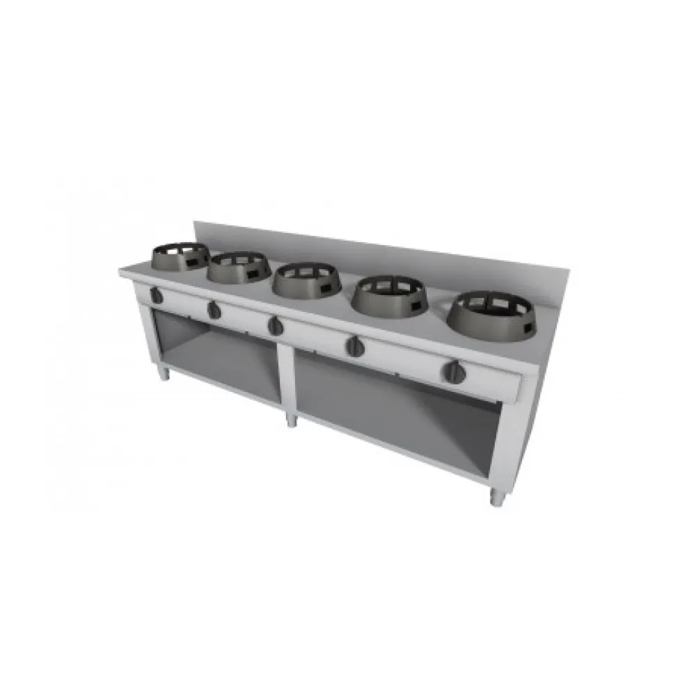 Wok gaz cooking stove with neutral cabinet 2500x700mm LS0250070BA