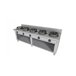 Wok gaz cooking stove with neutral cabinet 2500x700mm LS0250070BA