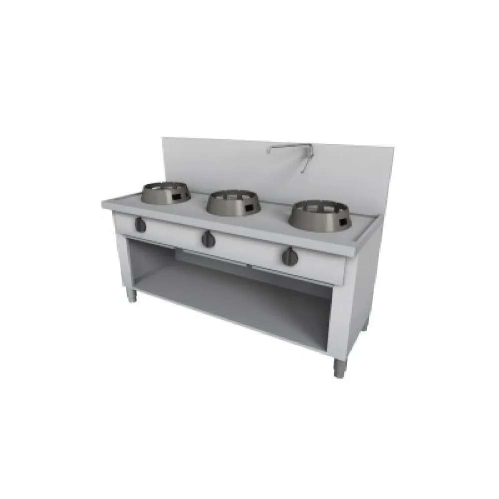 Wok gaz cooking stove with neutral cabinet 1500x700mm KT03150070BA