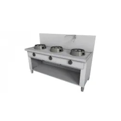 Wok gaz cooking stove with neutral cabinet 1500x700mm KT03150070BA