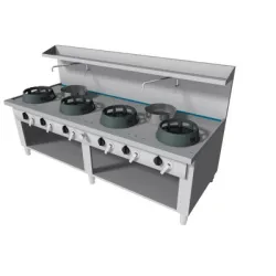 Wok gaz cooking stove with neutral cabinet 2300x900mm FS06230090BA