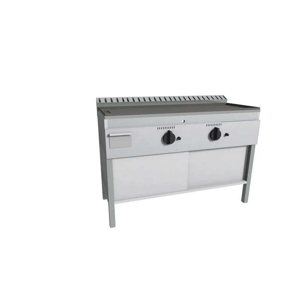 Electric smooth fry-top with sliding doors FRY-TOP FTSPS/126EK.BC