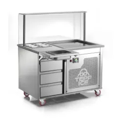 Combined ice cream making machine on wheels with DP/TPICE drop-in version TEPP-ICE TPICE1200