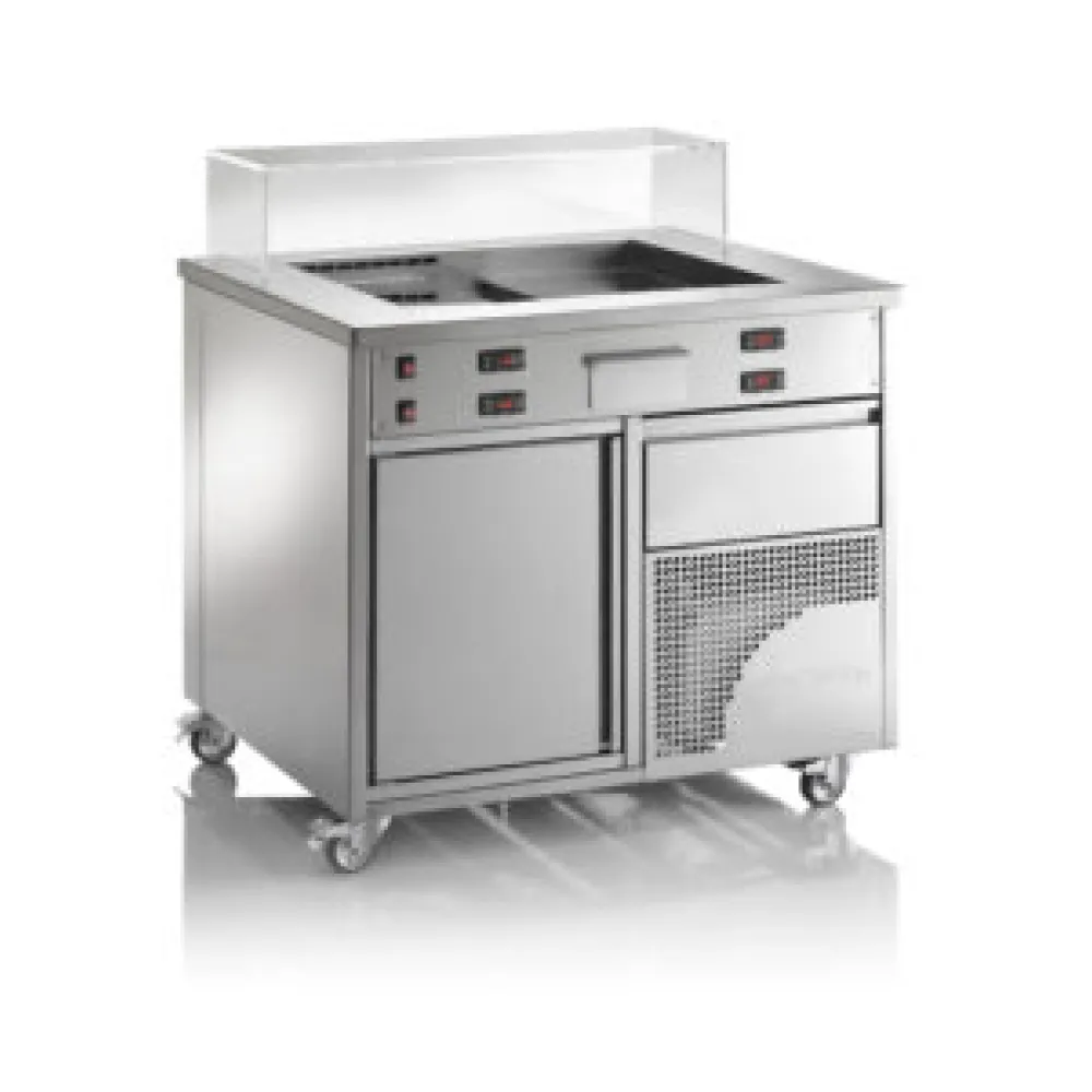 Combined station with refrigeration and frying zones TEPP-TWIN TPTW2000