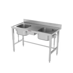 Metal table with adjustable height and sink 3000