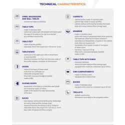 Stainless steel table with frame and side 2000