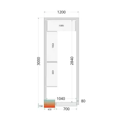 Cold room panels 1200 / 3000 / 2200 mm, 80 mm