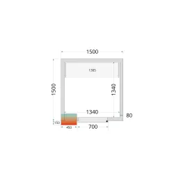 Cold room panels NF 1500 / 1500 / 2120 mm, 80 mm