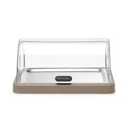 Cold display chafing dish with roll-top lid 460×355×(H)220 mm, beige