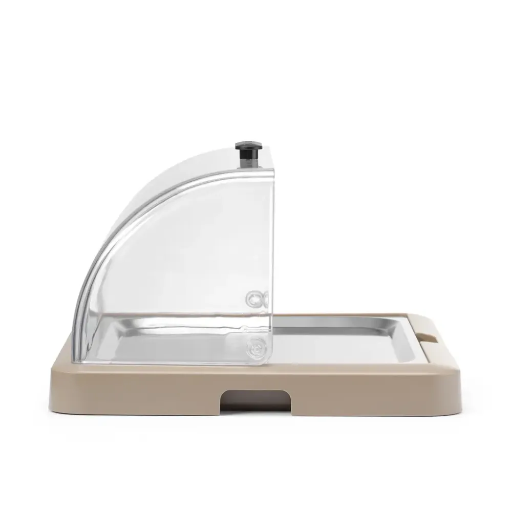 Cold display chafing dish with roll-top lid 460×355×(H)220 mm, beige