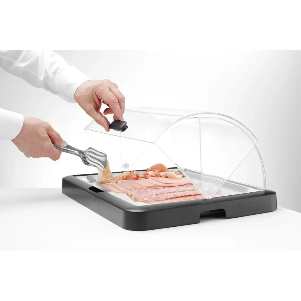 HENDI Cold Display Unit with Roll-Top Lid 460×355×220 mm Black