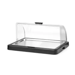 Cold display chafing dish with roll-top lid 460×355×(H)220 mm, black