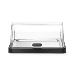Cold display chafing dish with roll-top lid 460×355×(H)220 mm, black