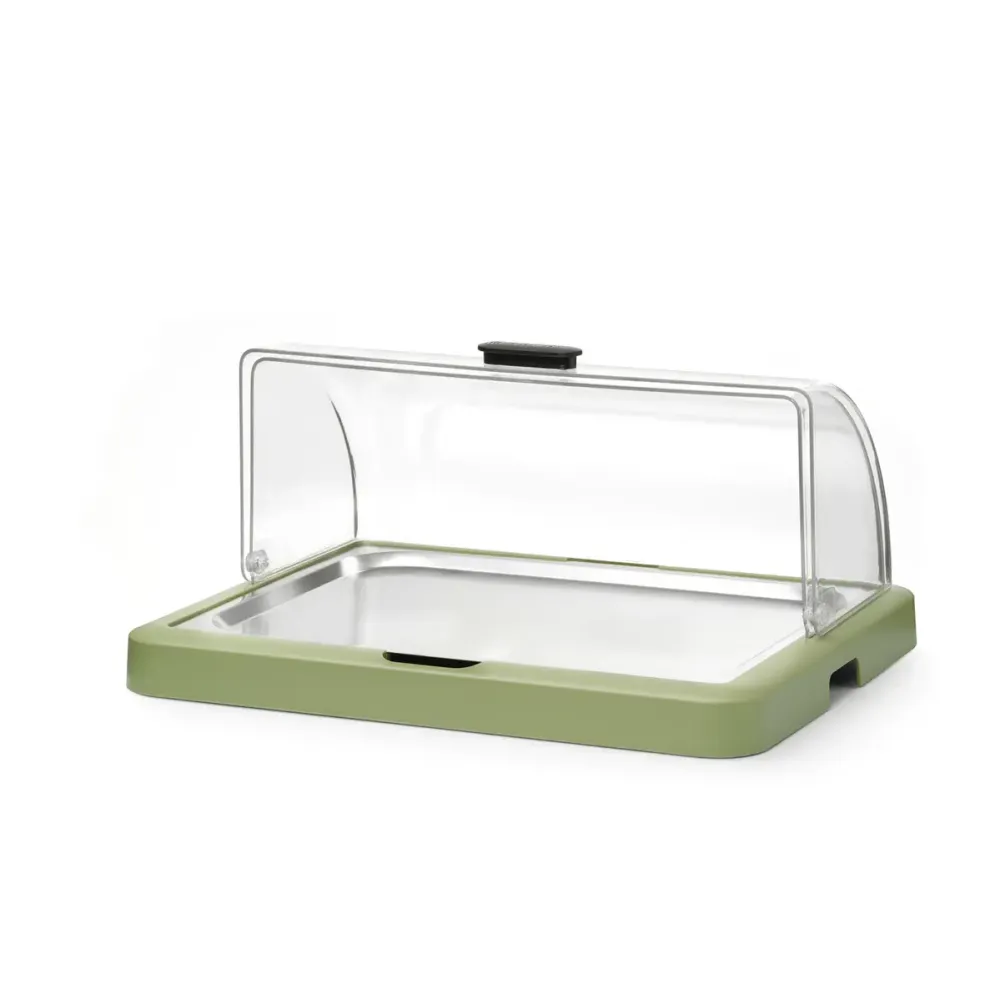 Elegant Cold Display Chafing Dish with Roll-Top Access