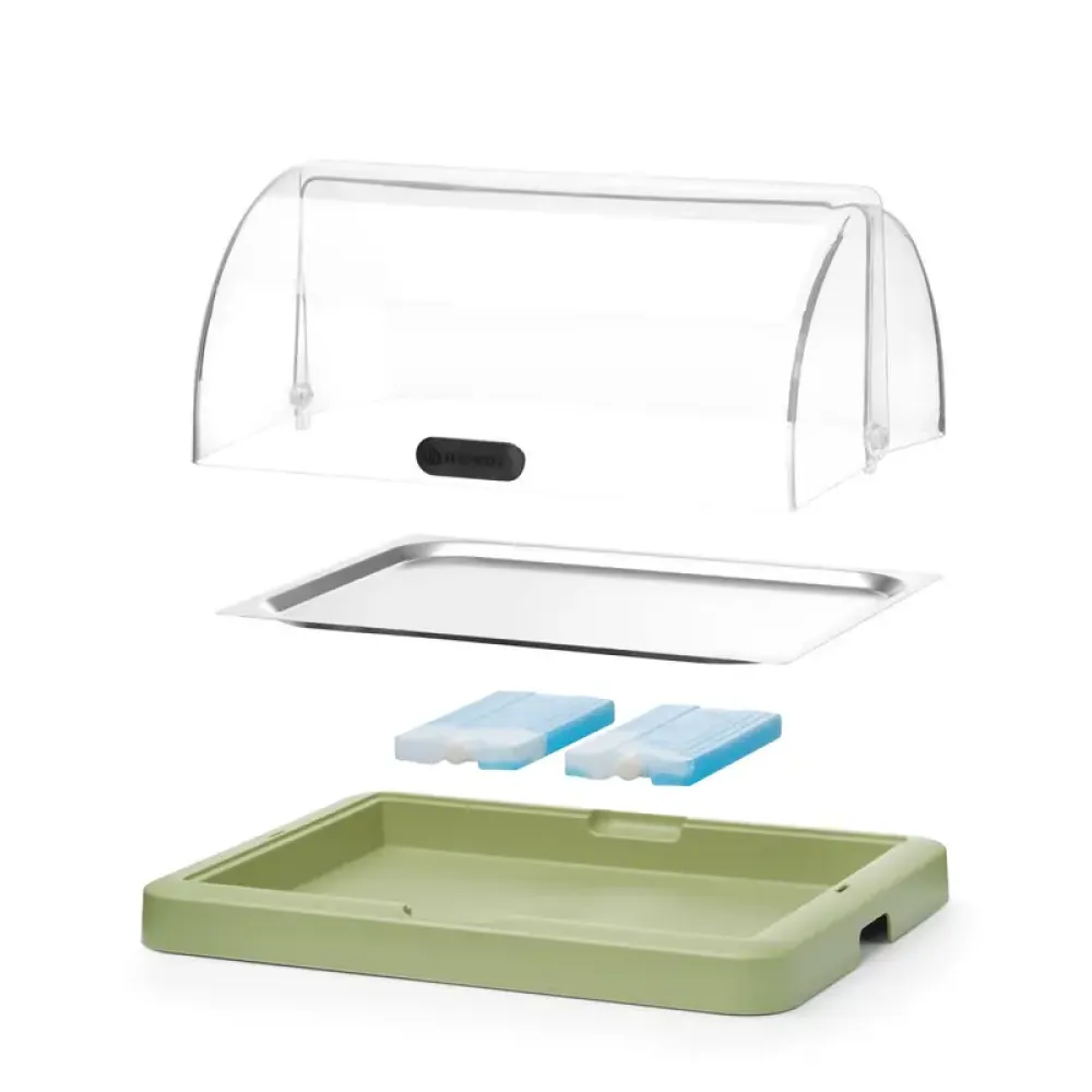 Elegant Cold Display Chafing Dish with Roll-Top Access