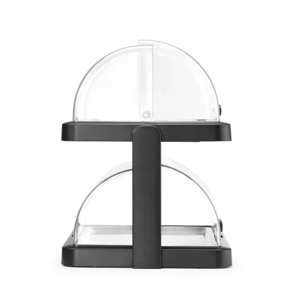 HENDI Double Refrigerated Display Well with Roll-Top Lid 480×355×(H)480 mm, Black