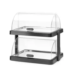 Double Cold Display Marmit with Roll-Top Lid 480×355×(H)480 mm, Black