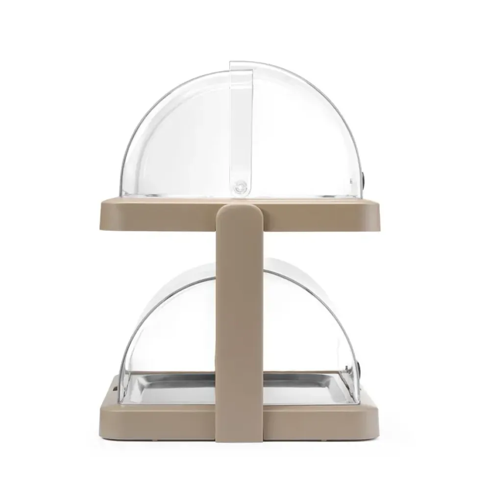 Modern Double Refrigerated Display Well with Roll-Top Lid