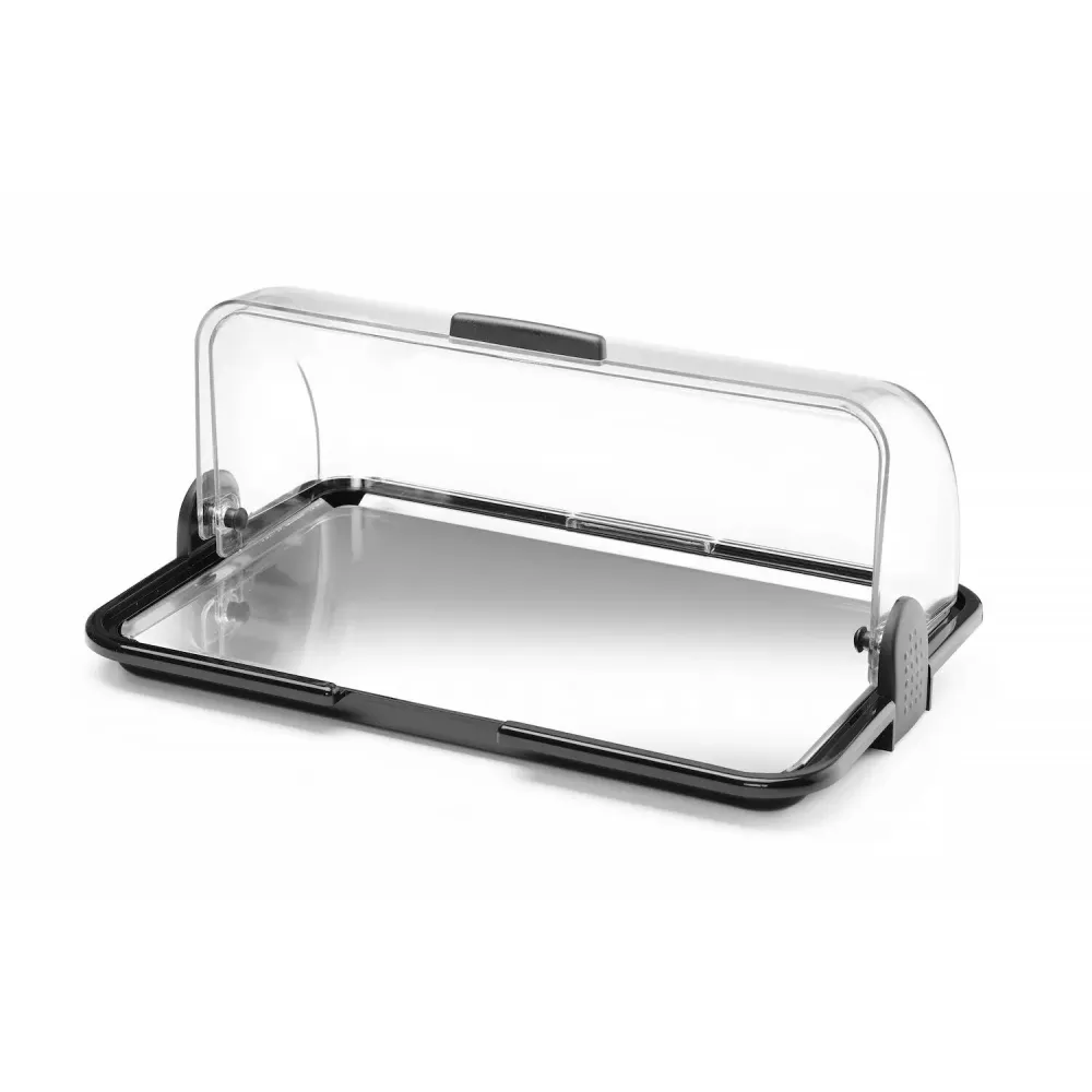 Small roll-top display cabinet with dual function