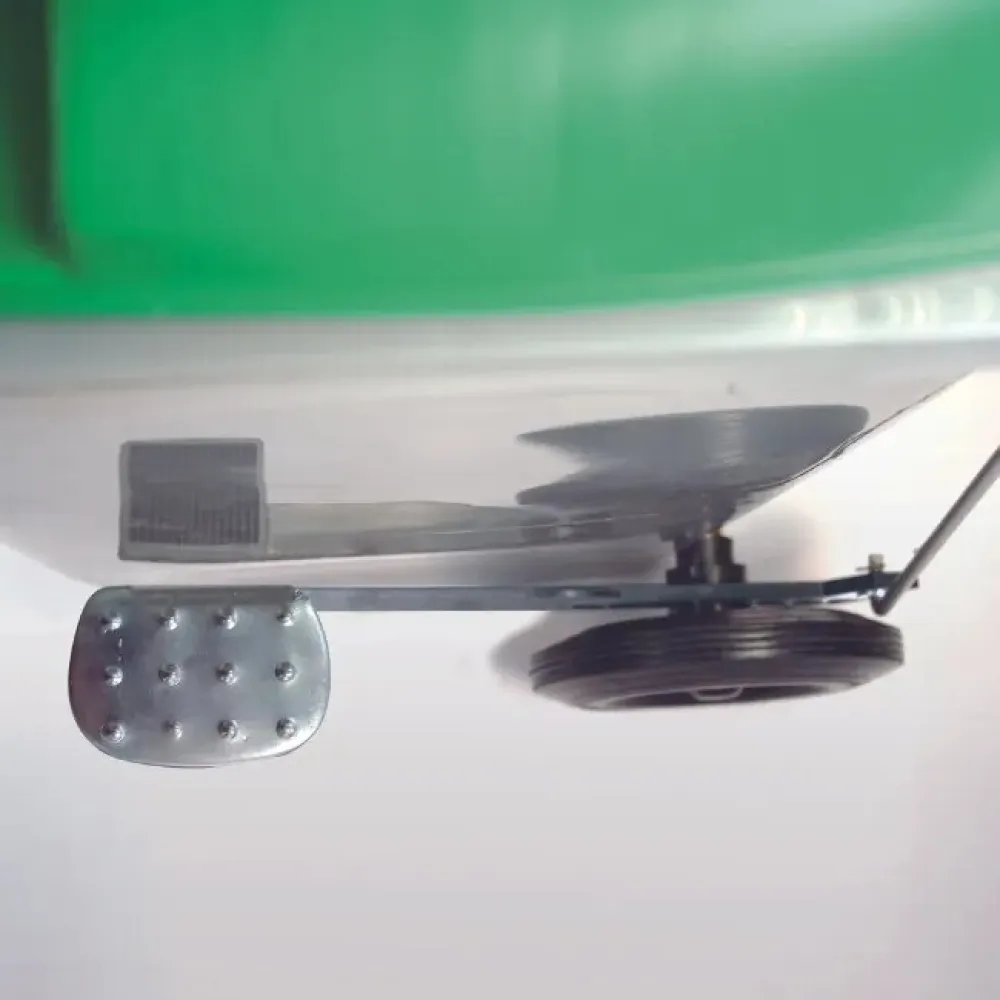 Mobile waste container with green lid, 120L