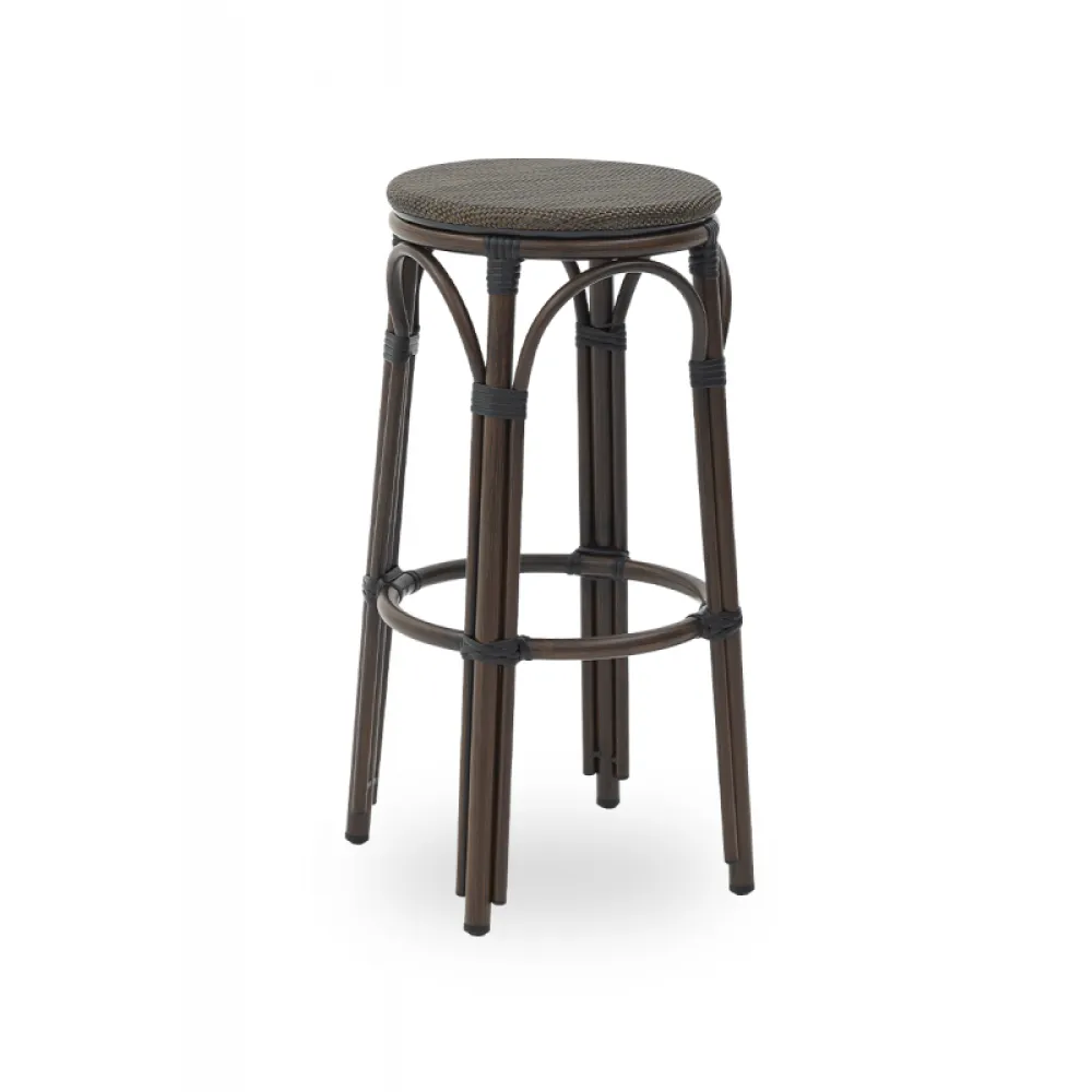 Hocker FRANCESCO 7001 in Brown Technorattan