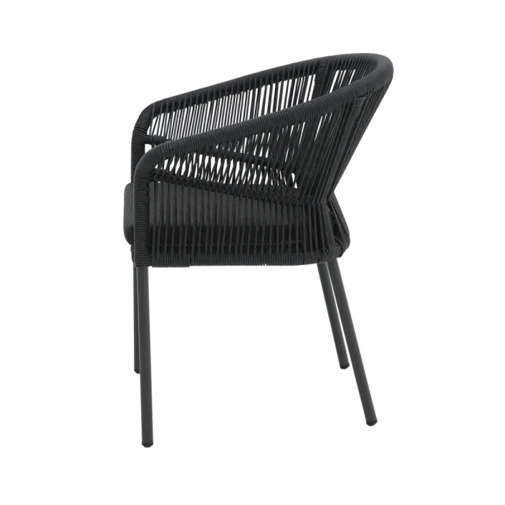 AUGUSTO 1616 Black Technorattan Chair with Cushion