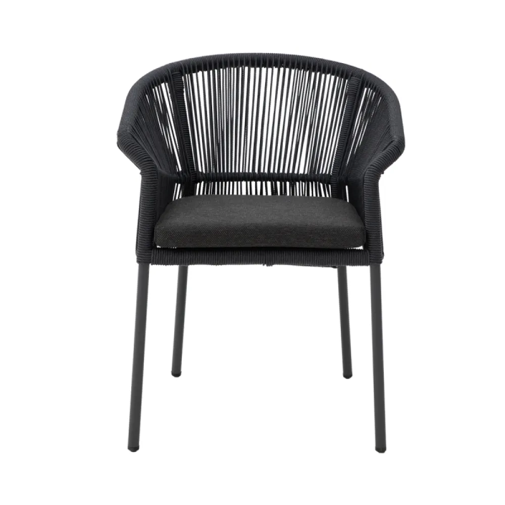 AUGUSTO 1616 Black Technorattan Chair with Cushion