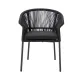 AUGUSTO 1616 Black Technorattan Chair with Cushion